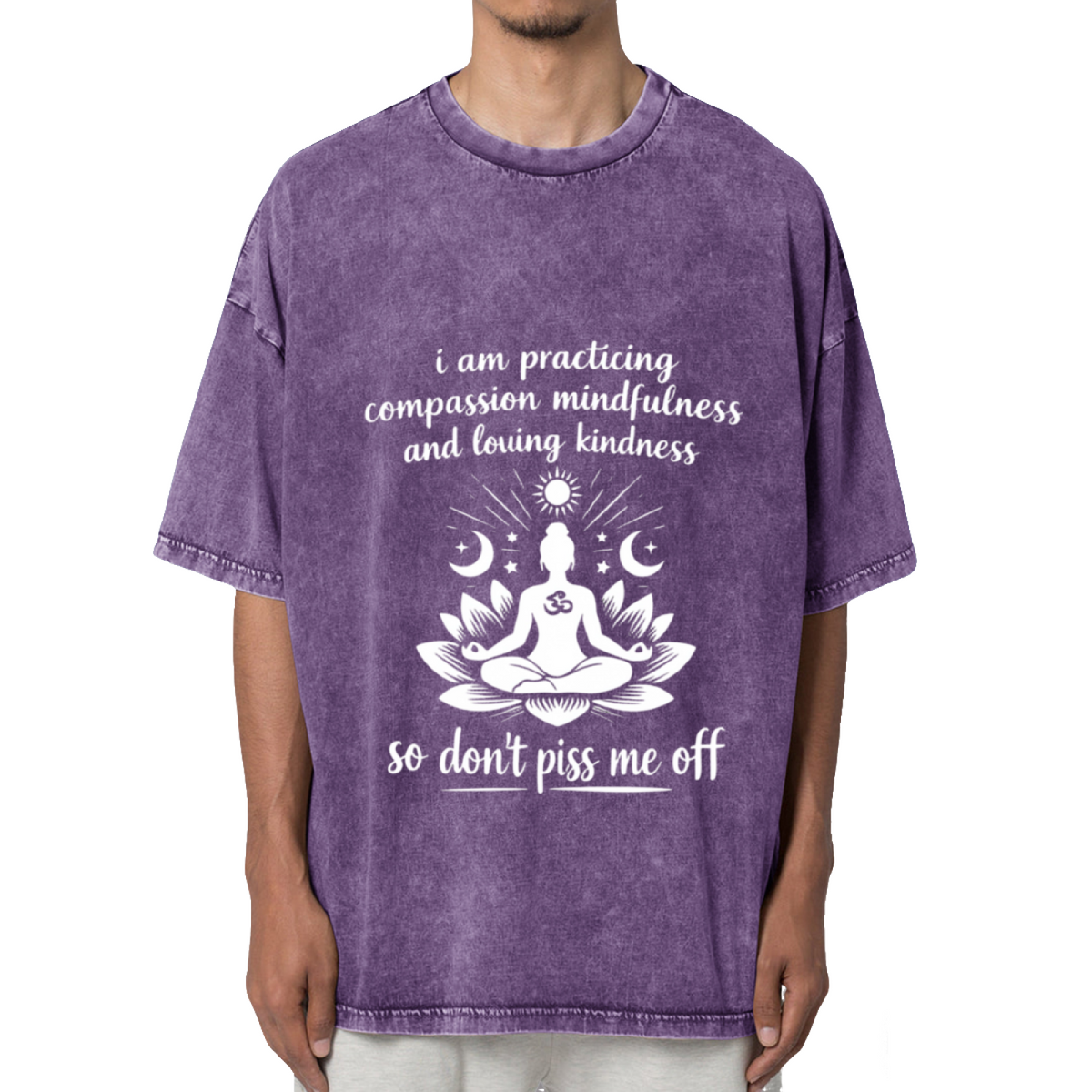 I Am Practicing Compassion Mindfulness Washed Graphic T-Shirt