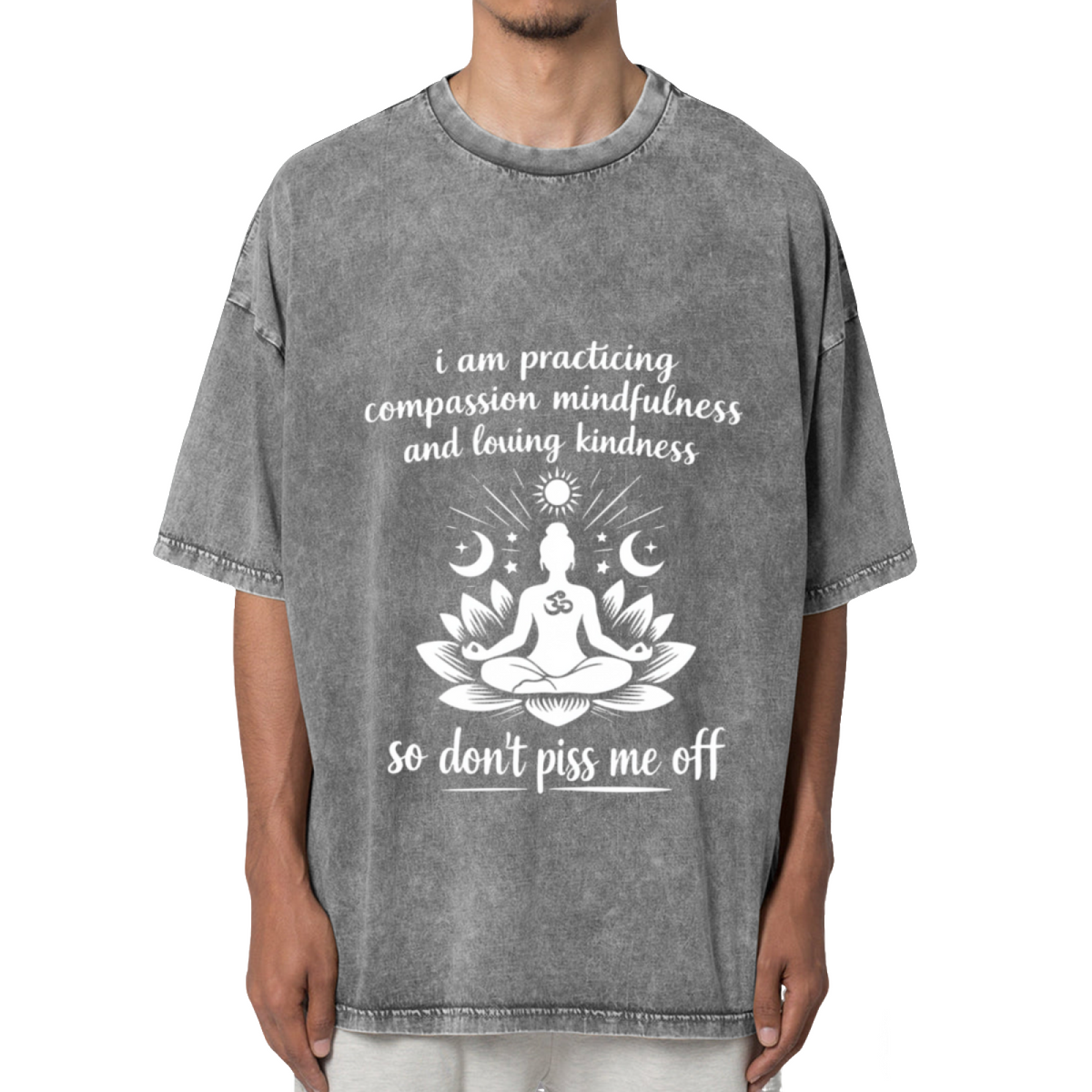 I Am Practicing Compassion Mindfulness Washed Graphic T-Shirt