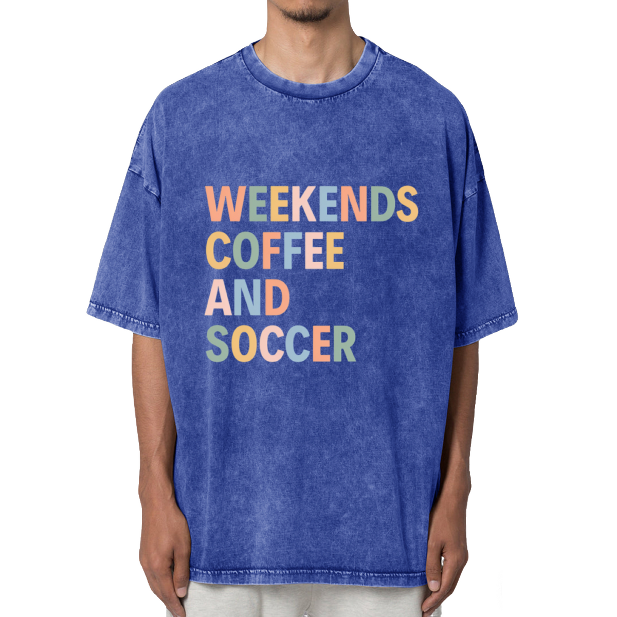 Weekends Coffee And Soccer Washed Graphic T-Shirt