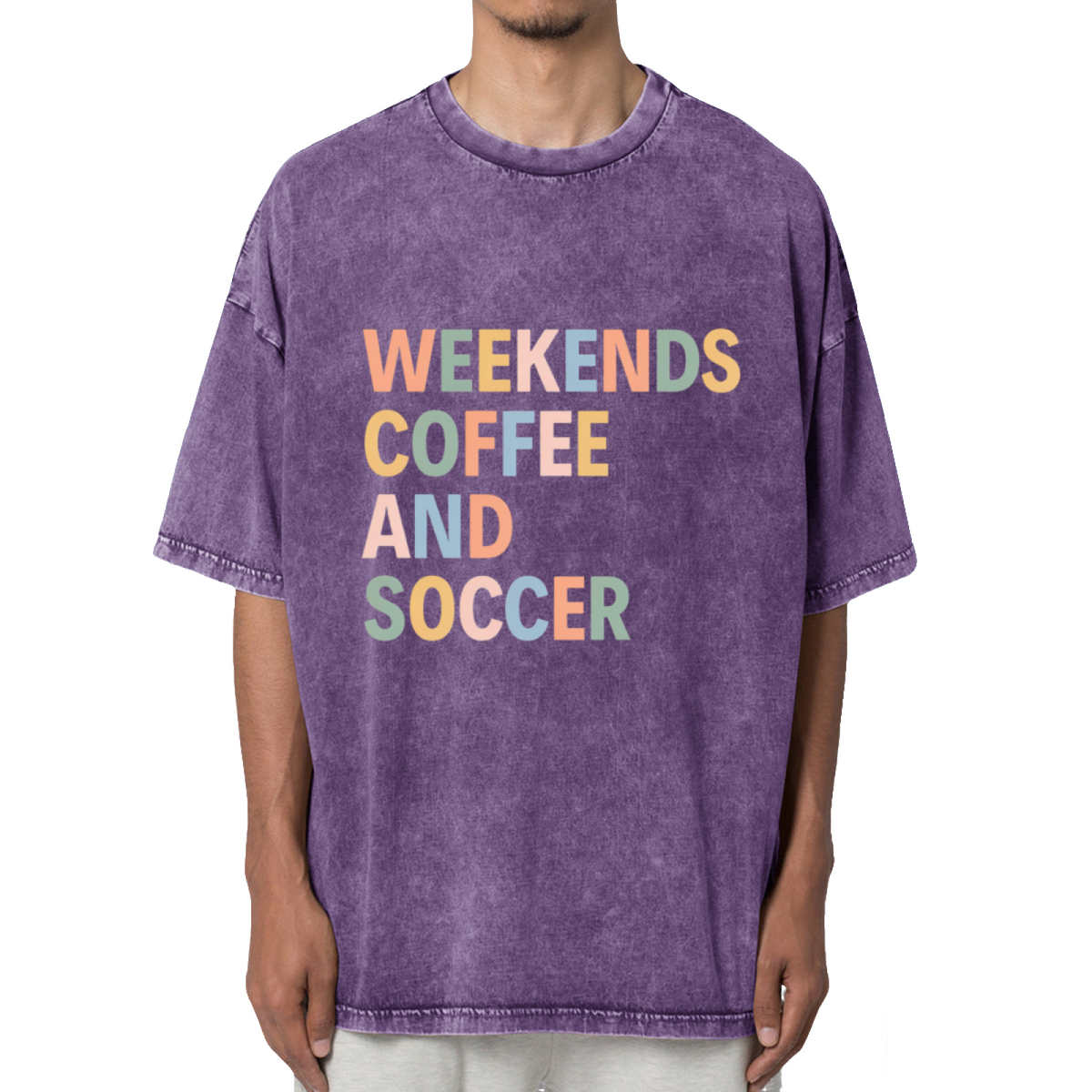 Weekends Coffee And Soccer Washed Graphic T-Shirt