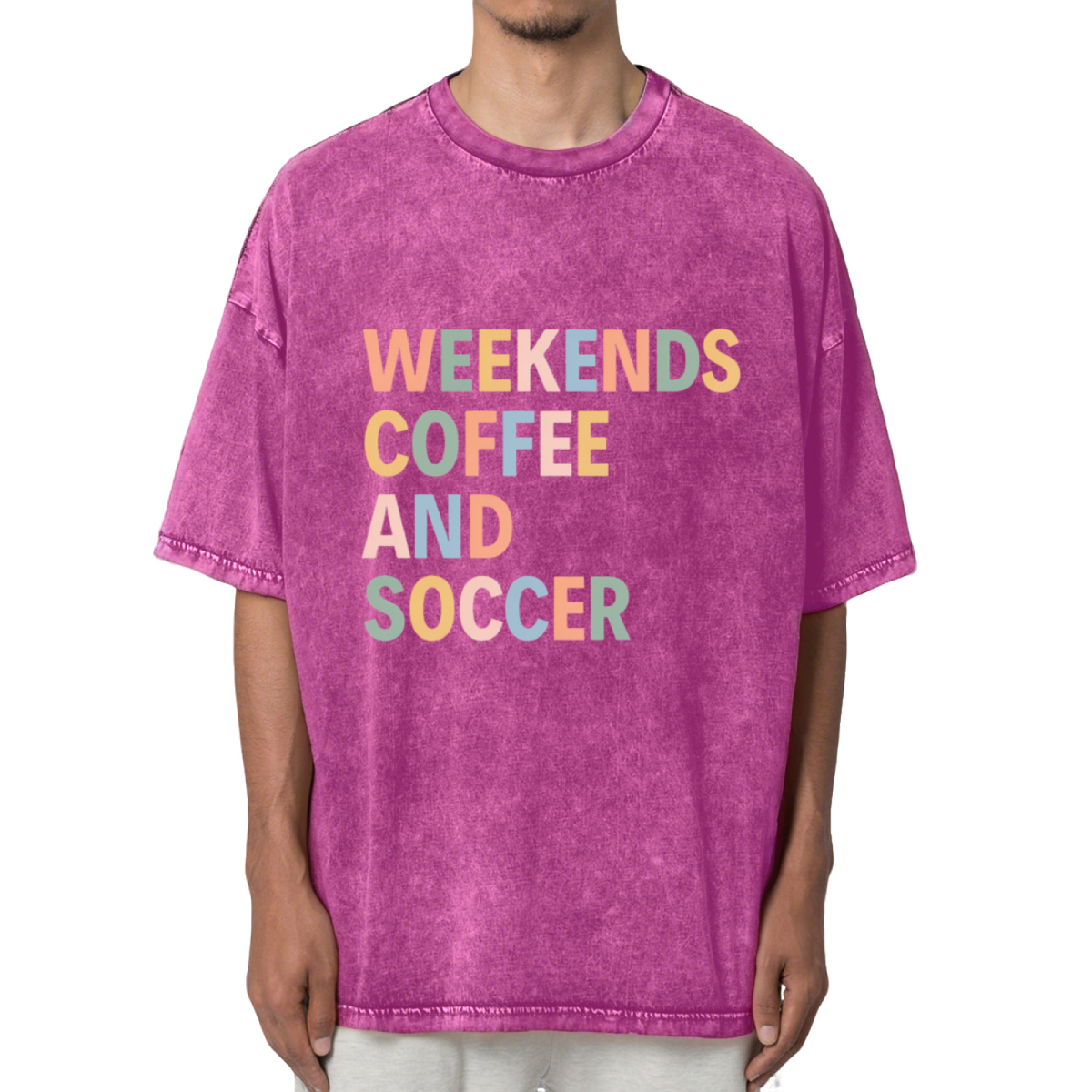 Weekends Coffee And Soccer Washed Graphic T-Shirt