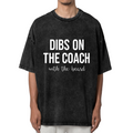 Unisex washed graphic T-shirt with Dibs On The Coach themed design, product image