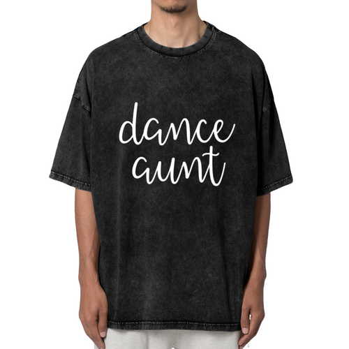Unisex washed graphic T-shirt with Dance Aunt Shirt Dance Aunt Dance Gifts Aunt Funny Aunt Dance Teacher Ballet Gift Dance Aunt Gift ∙ themed design, product image