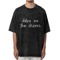Unisex washed graphic T-shirt with Dibs On The Driver themed design, product image