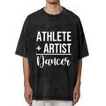 Unisex washed graphic T-shirt with Athlete Artist Dancer themed design, product image