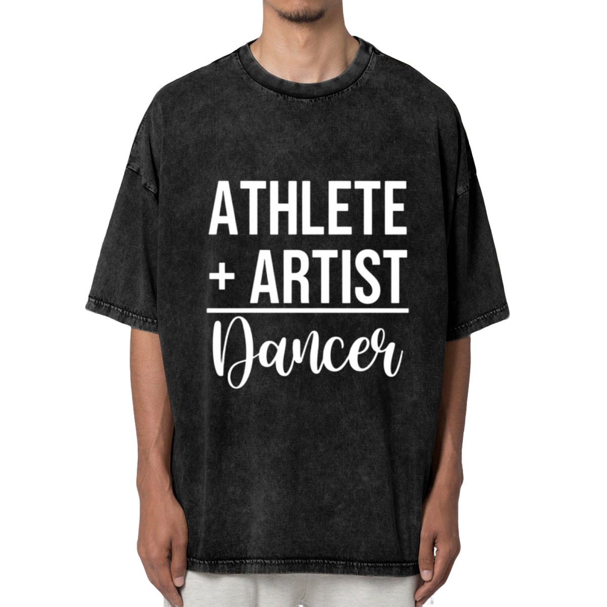 Unisex washed graphic T-shirt with Athlete Artist Dancer themed design, product image