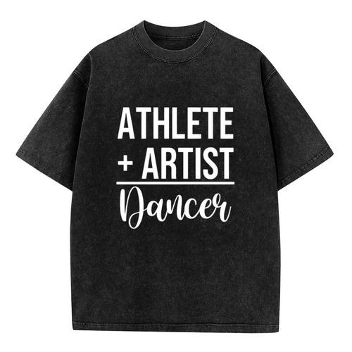 Unisex washed graphic T-shirt with Athlete Artist Dancer themed design, product image