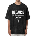 Unisex washed graphic T-shirt with Because The Door Was Open themed design, product image
