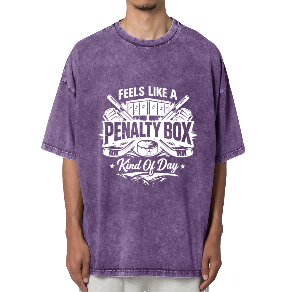 Feels Like A Penalty Box Kind Of Day Washed Graphic T-Shirt