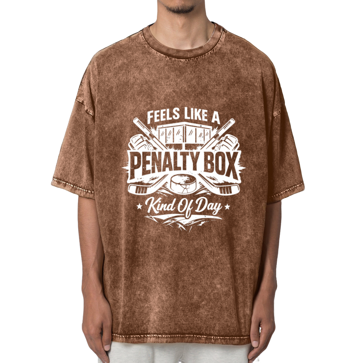 Feels Like A Penalty Box Kind Of Day Washed Graphic T-Shirt