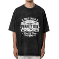 Unisex washed graphic T-shirt with Feels Like A Penalty Box Kind Of Day themed design, product image