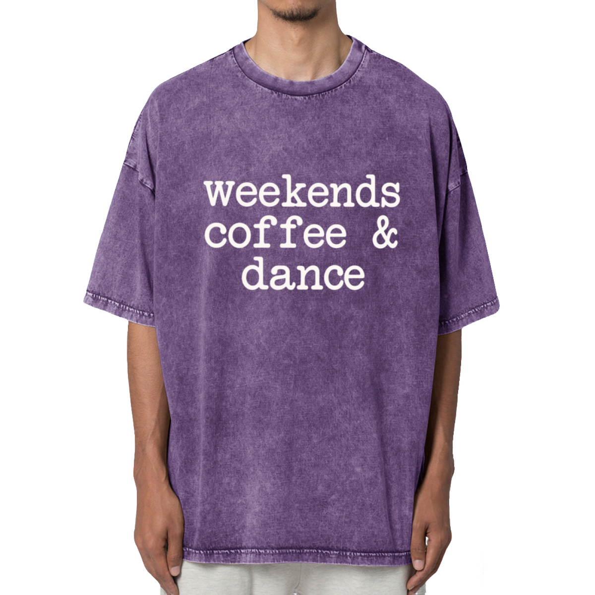 Weekends Coffee And Dance Washed Graphic T-Shirt
