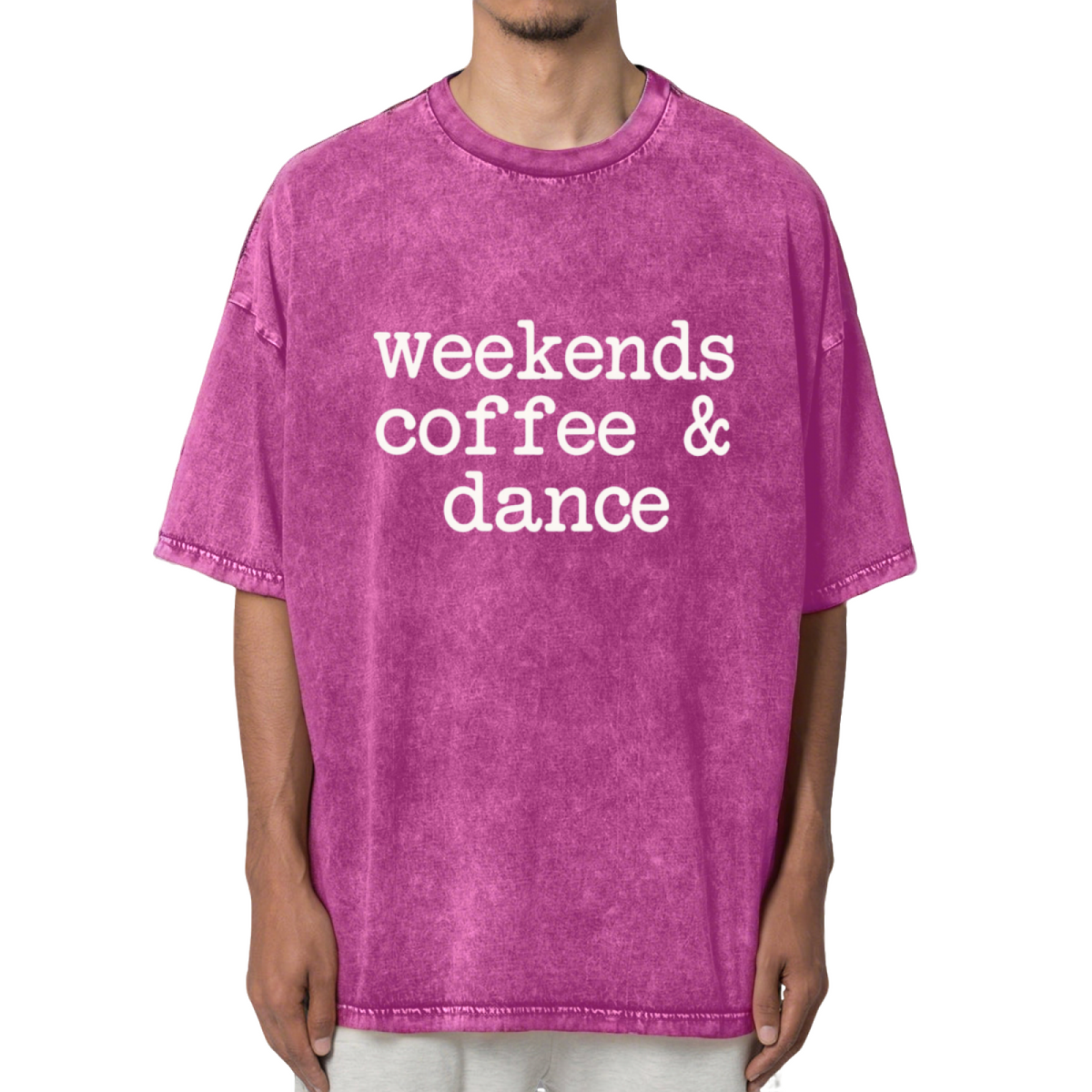 Weekends Coffee And Dance Washed Graphic T-Shirt