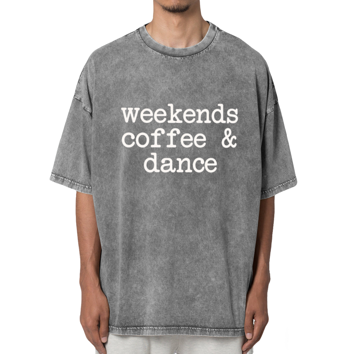 Weekends Coffee And Dance Washed Graphic T-Shirt