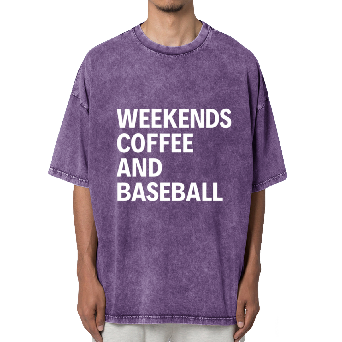 Weekends Coffee And Baseball Washed Graphic T-Shirt