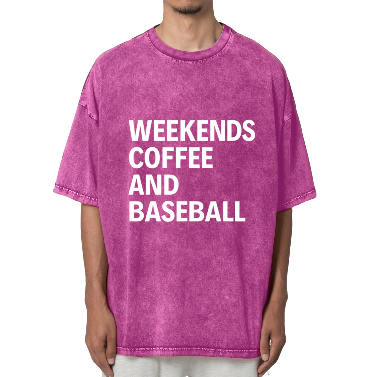 Weekends Coffee And Baseball Washed Graphic T-Shirt