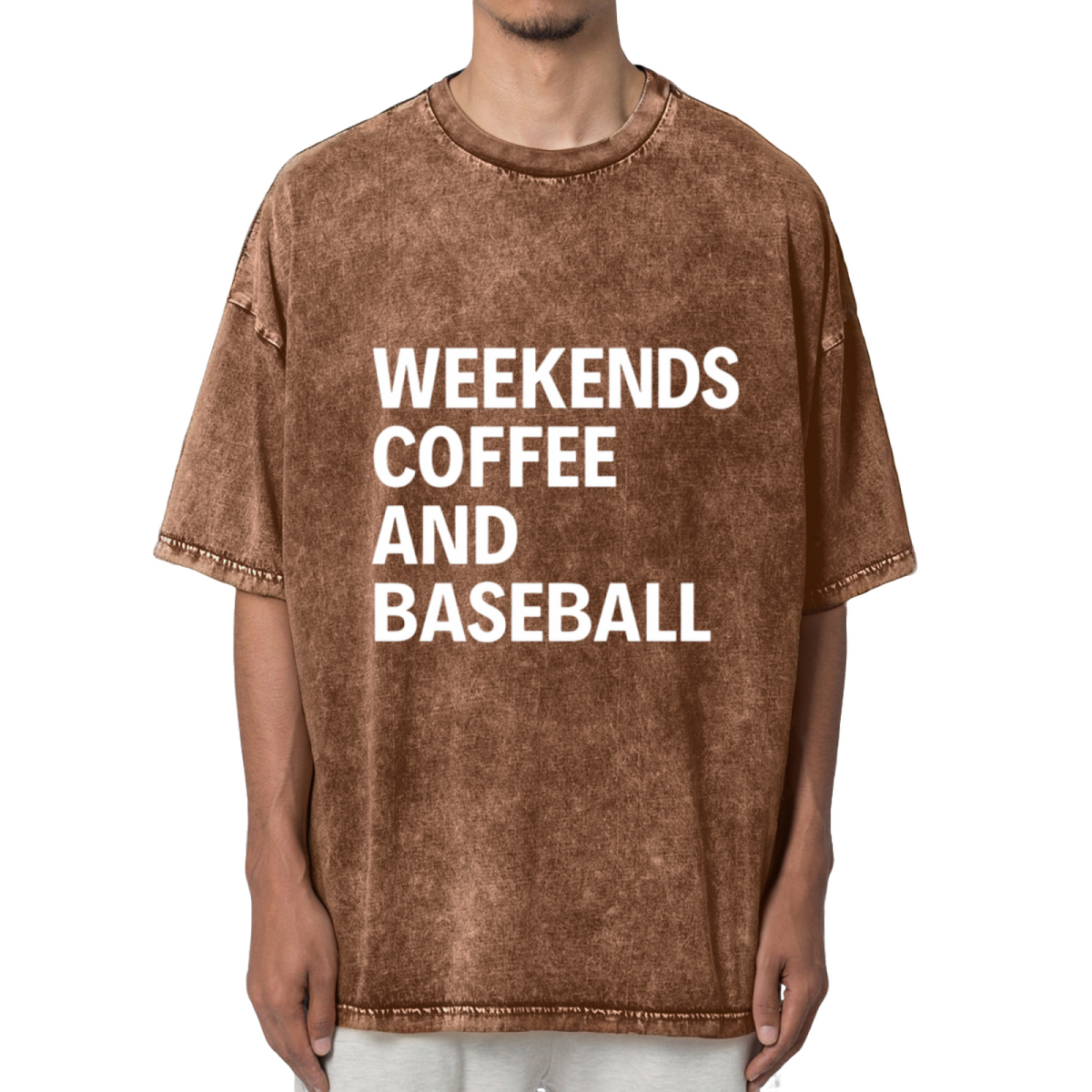 Weekends Coffee And Baseball Washed Graphic T-Shirt