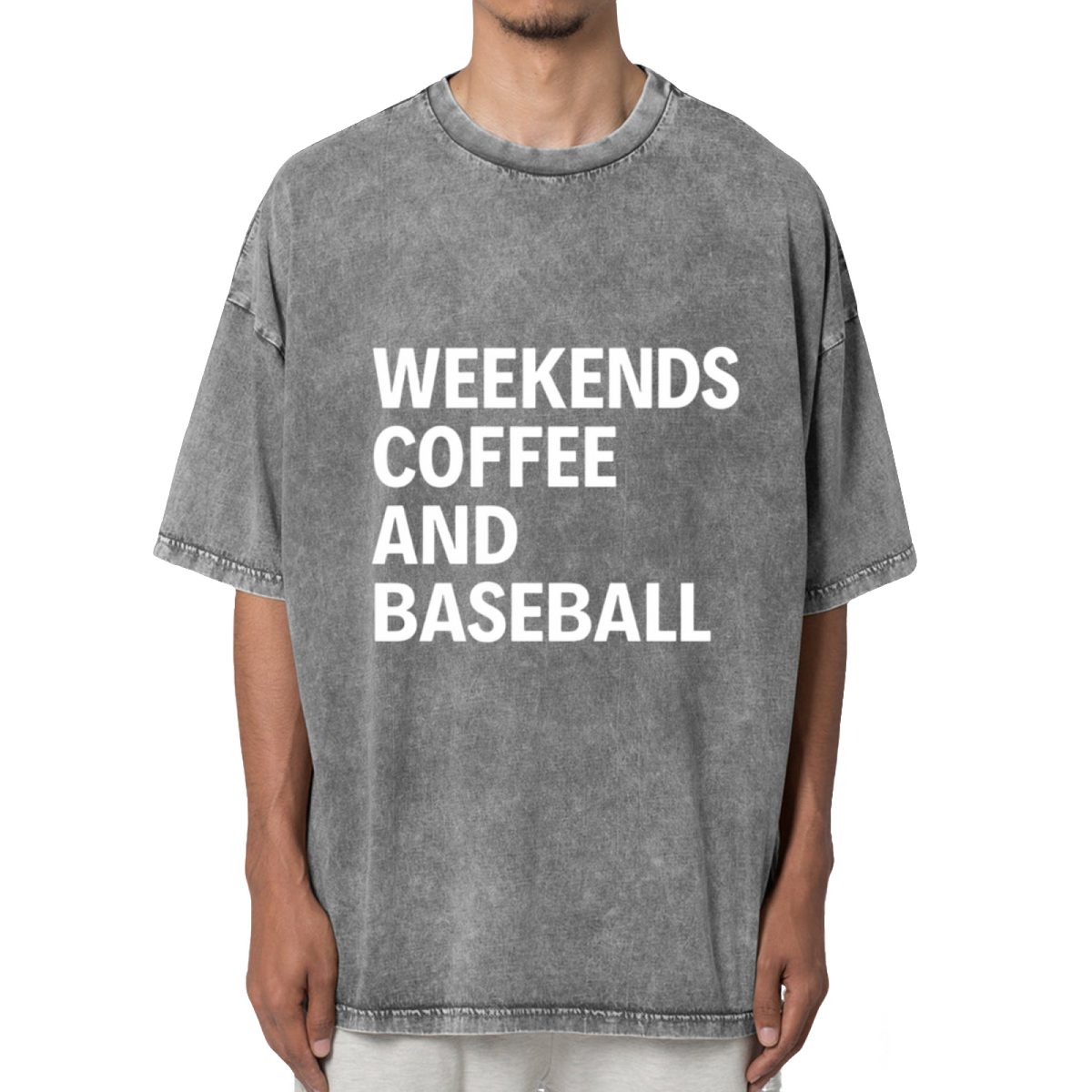 Weekends Coffee And Baseball Washed Graphic T-Shirt