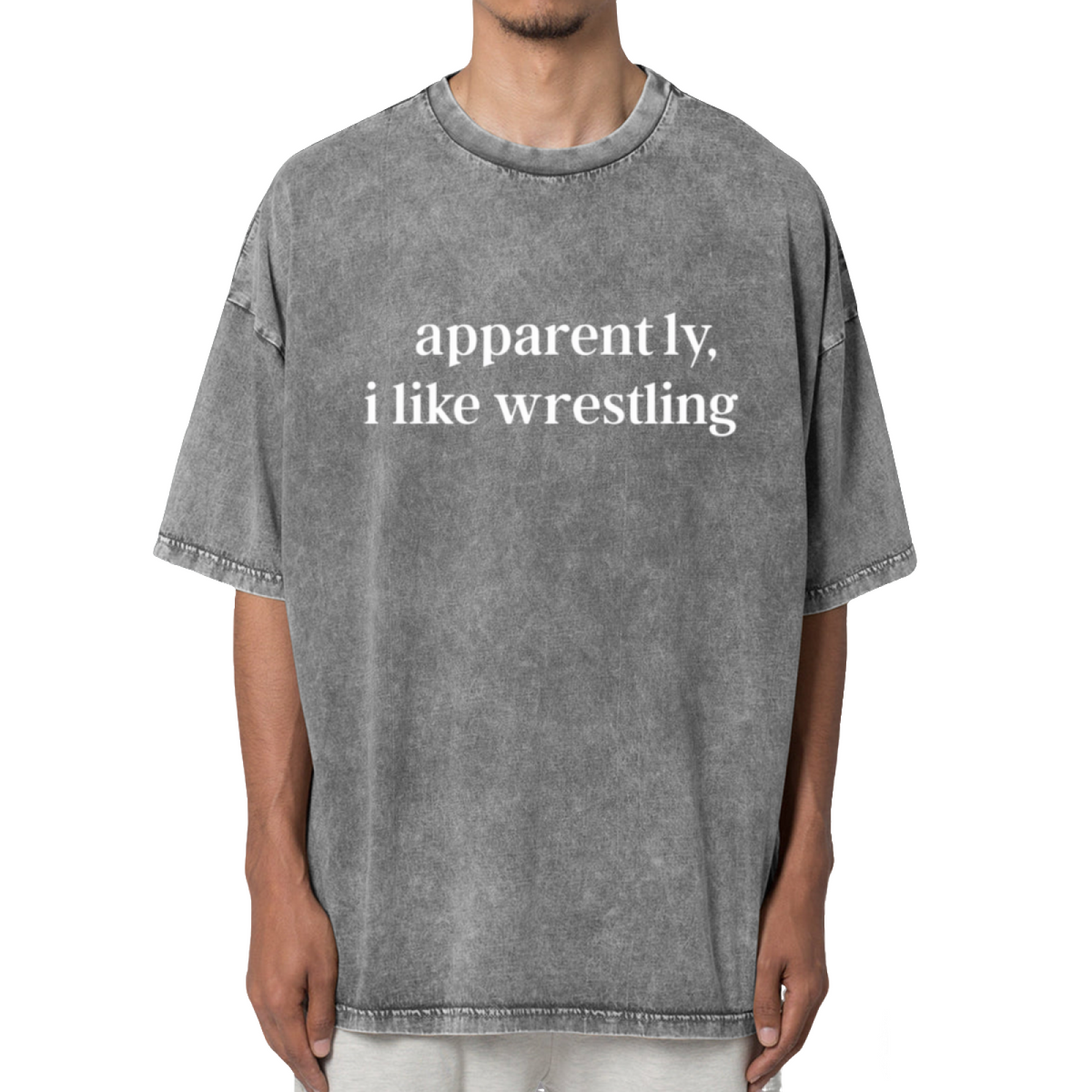 Apparently I Like Wrestling Washed Graphic T-Shirt