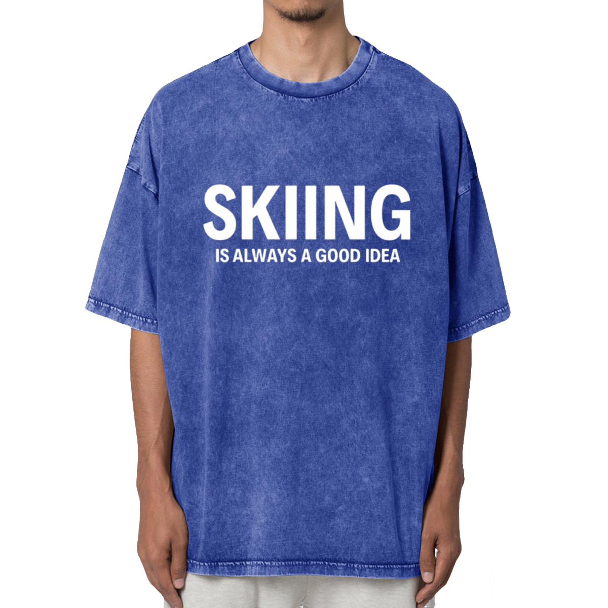 Skiing Is Always A Good Idea Skiing Shirt Washed Graphic T-Shirt