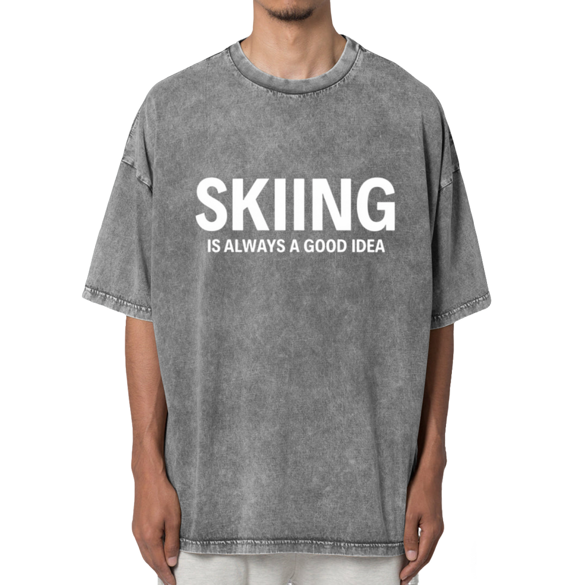 Skiing Is Always A Good Idea Skiing Shirt Washed Graphic T-Shirt