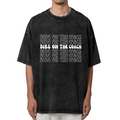 Unisex washed graphic T-shirt with Dibs On The Coach themed design, product image