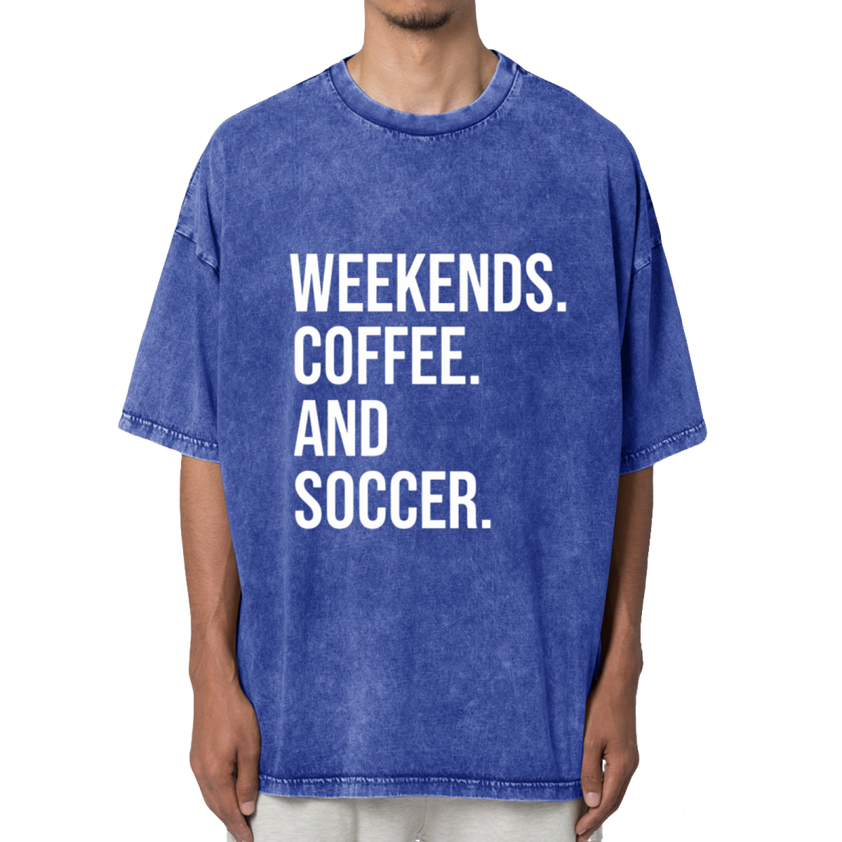 Weekends Coffee And Soccer Soccer Shirt Washed Graphic T-Shirt