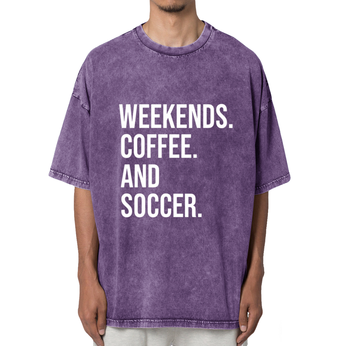 Weekends Coffee And Soccer Soccer Shirt Washed Graphic T-Shirt