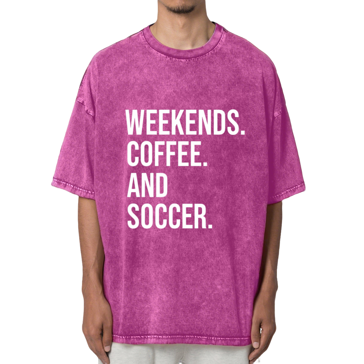 Weekends Coffee And Soccer Soccer Shirt Washed Graphic T-Shirt