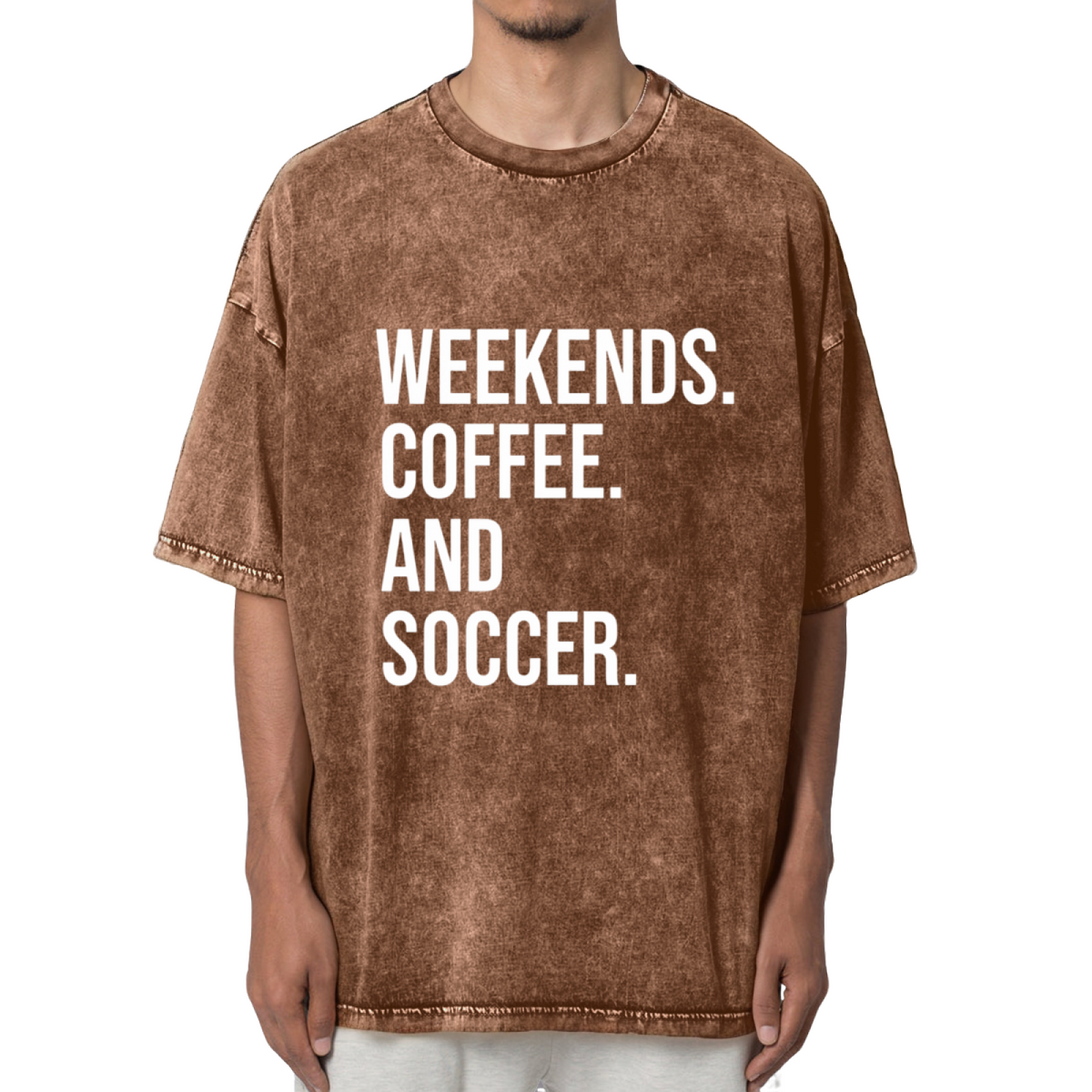 Weekends Coffee And Soccer Soccer Shirt Washed Graphic T-Shirt