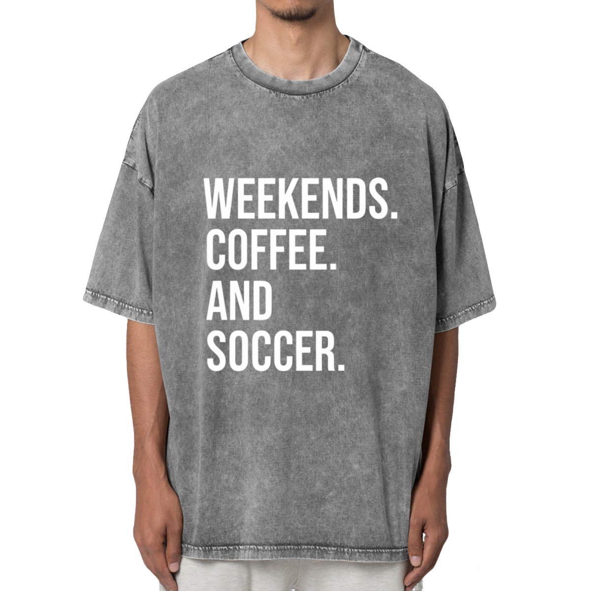 Weekends Coffee And Soccer Soccer Shirt Washed Graphic T-Shirt