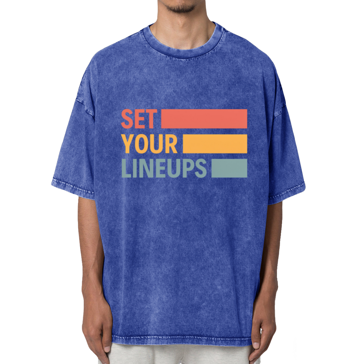 Set Your Lineups Football Washed Graphic T-Shirt