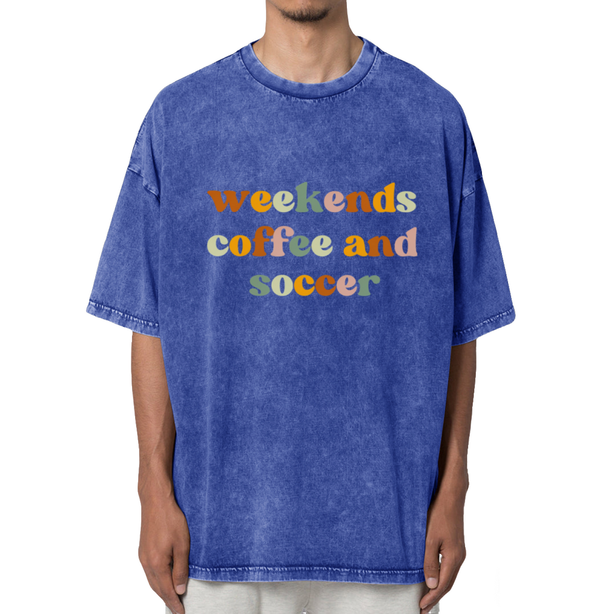 Weekends Coffee And Soccer Soccer Shirts Washed Graphic T-Shirt
