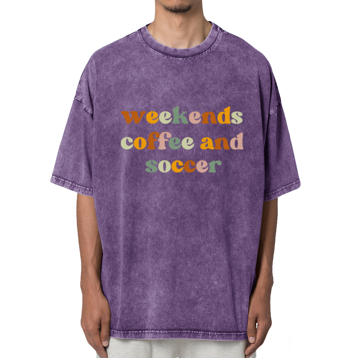 Weekends Coffee And Soccer Soccer Shirts Washed Graphic T-Shirt