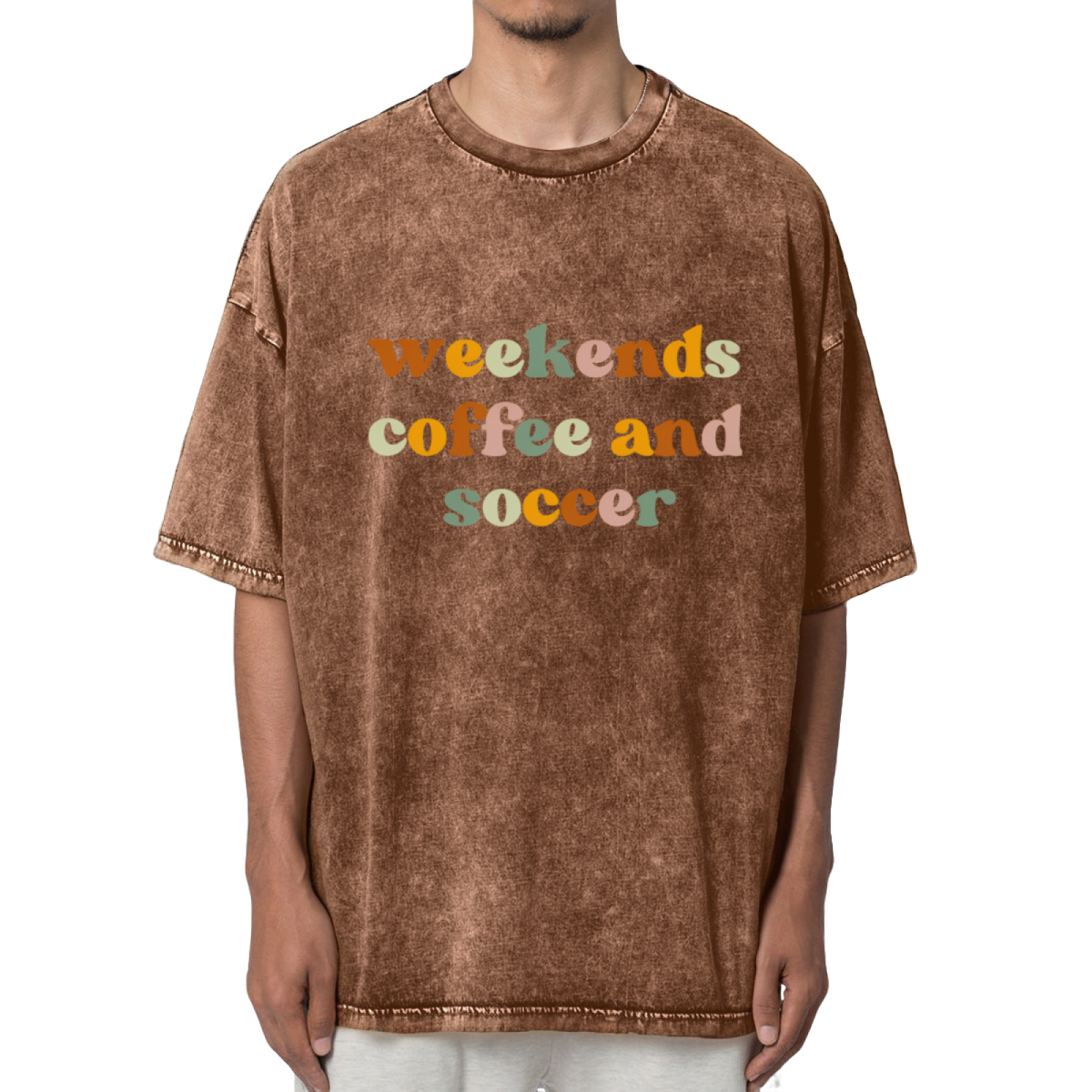 Weekends Coffee And Soccer Soccer Shirts Washed Graphic T-Shirt