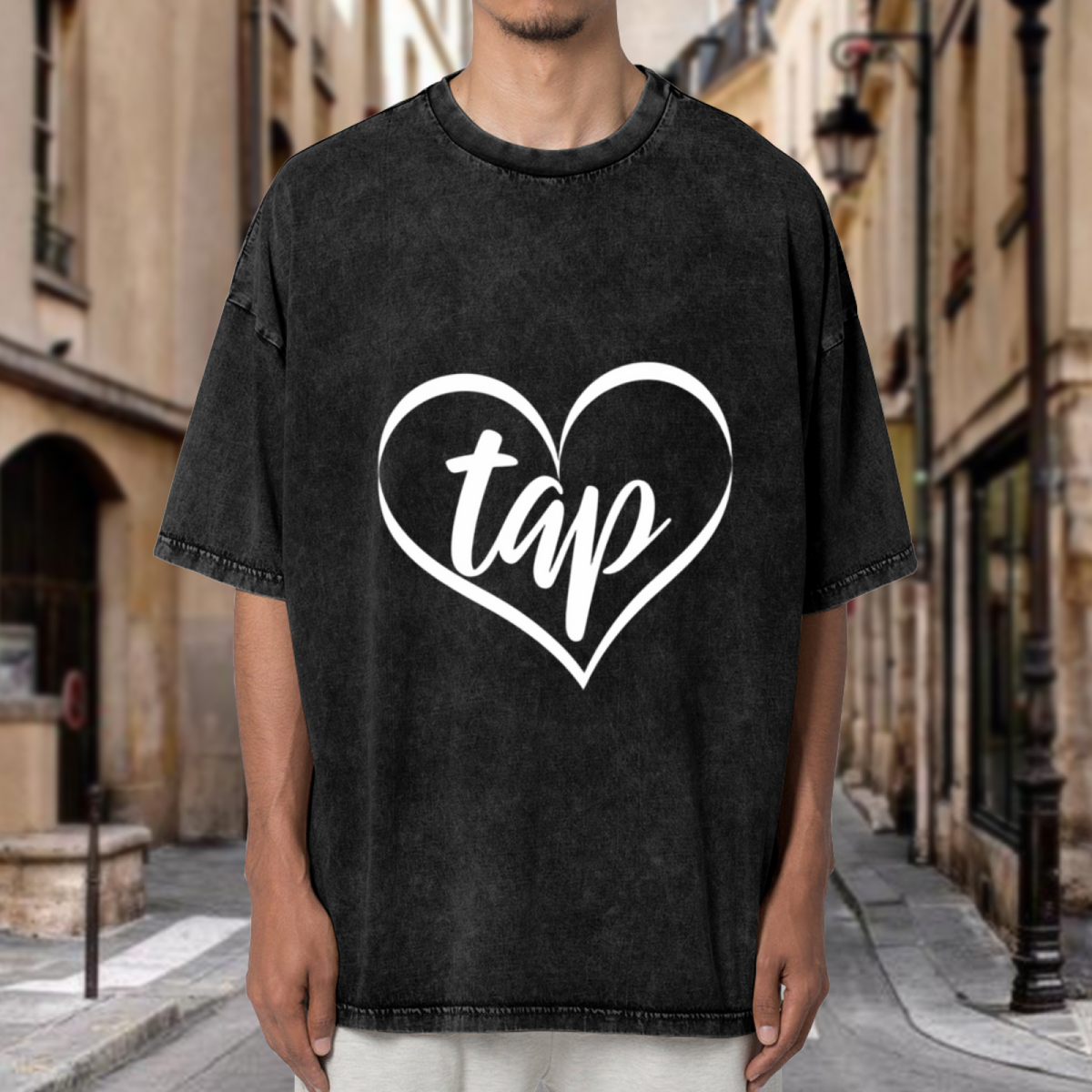 Unisex washed graphic T-shirt with Tap Dance themed design, product image