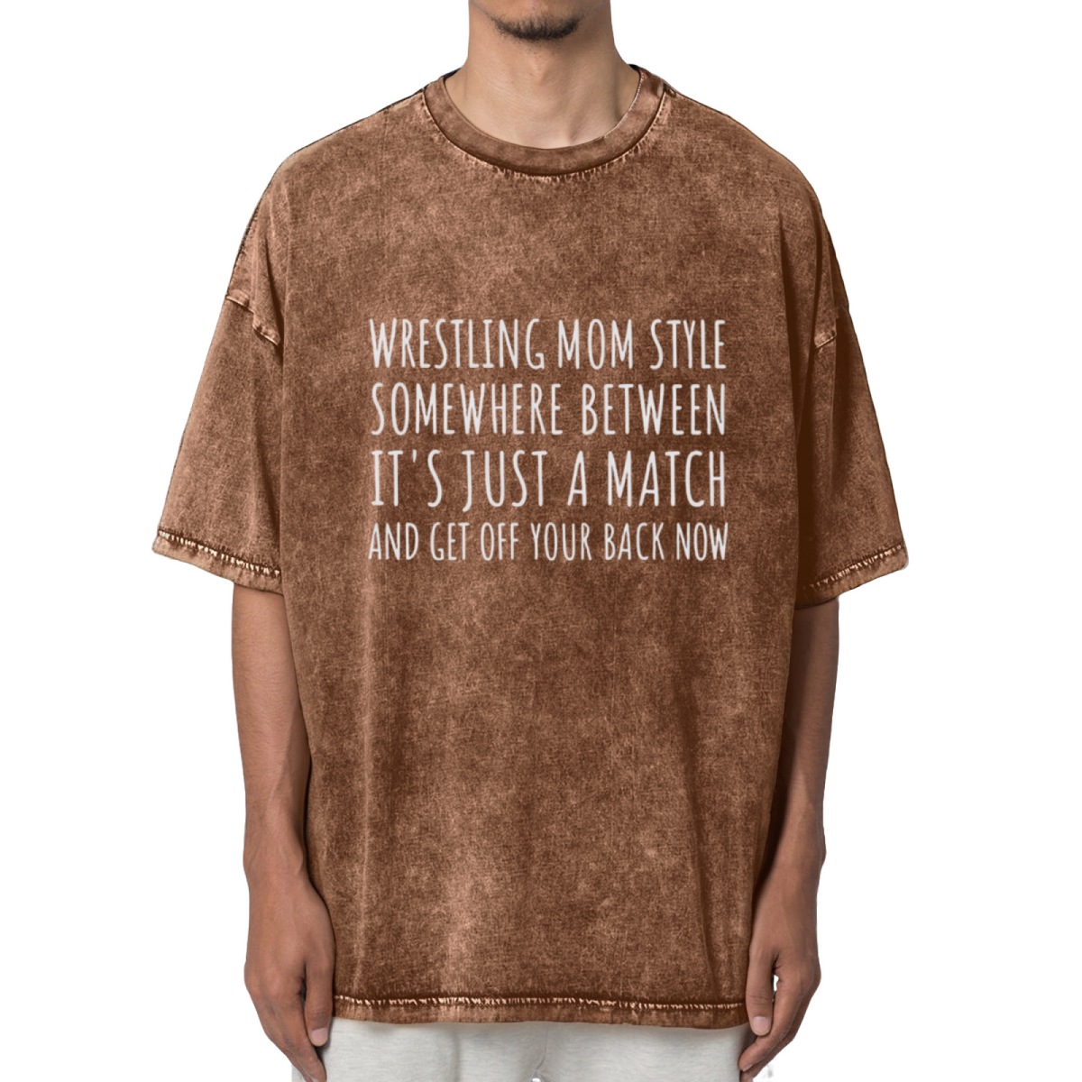 Wrestling Mom Style Wrestling Mom Washed Graphic T-Shirt