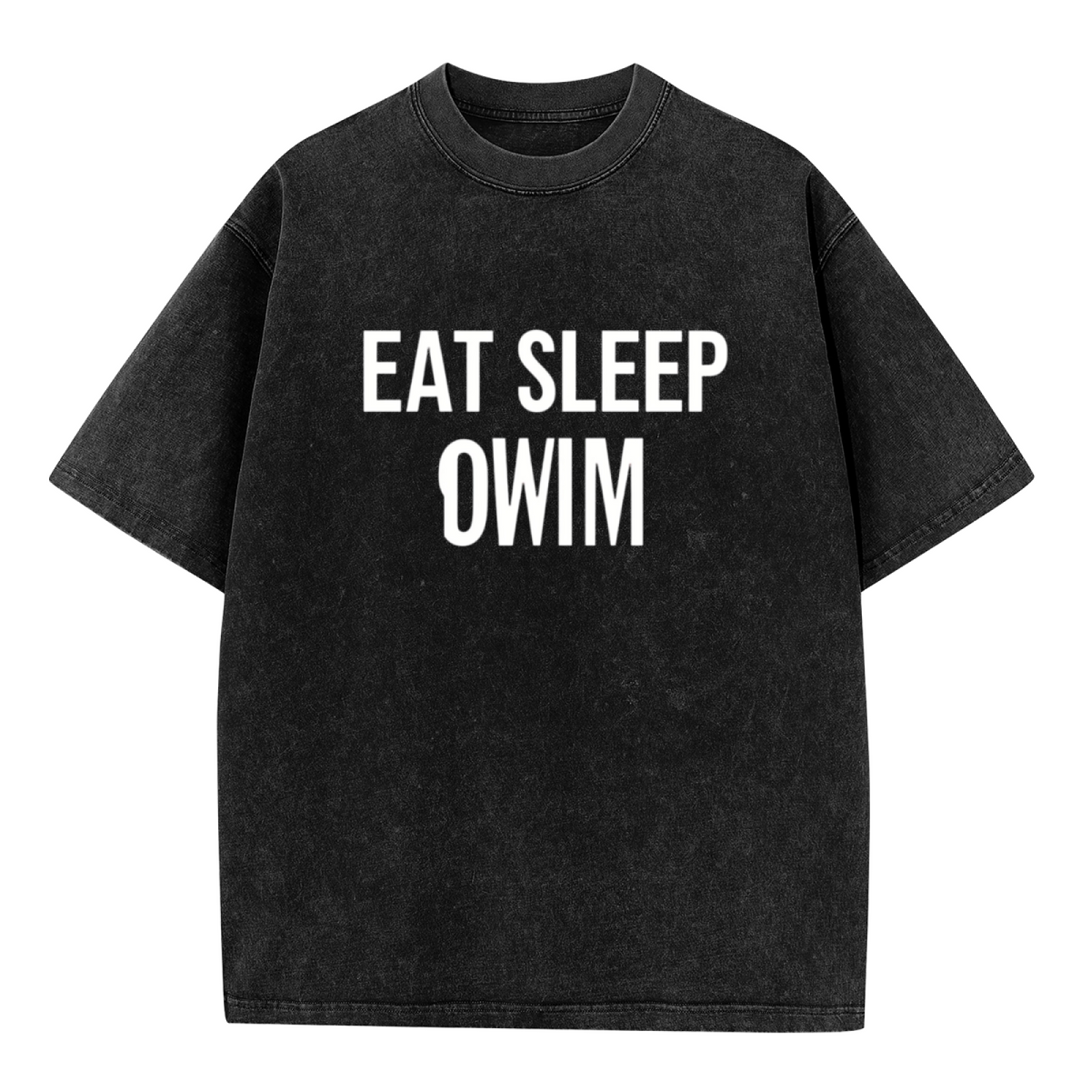 Unisex washed graphic T-shirt with Eat Sleep Swim Shirt Swimmer Gift Swimming Unisex Jersey Short Sleeve Tee Funny Gifts For Swimmer Swim Coach themed design, product image