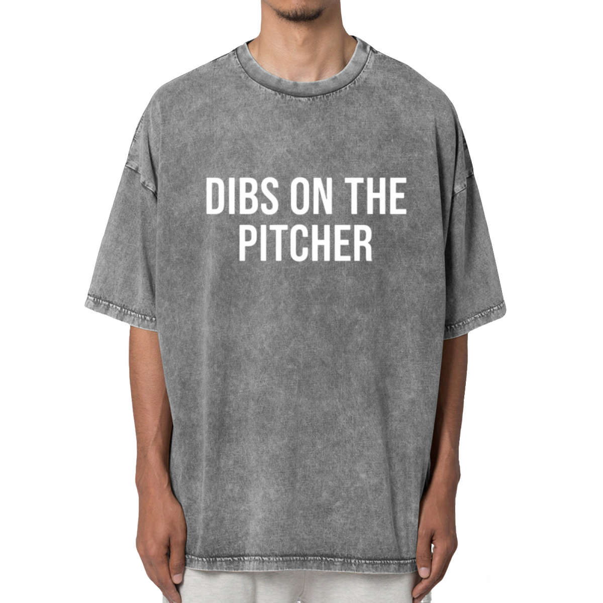 Dibs On The Pitcher Baseball Girlfriend Washed Graphic T-Shirt