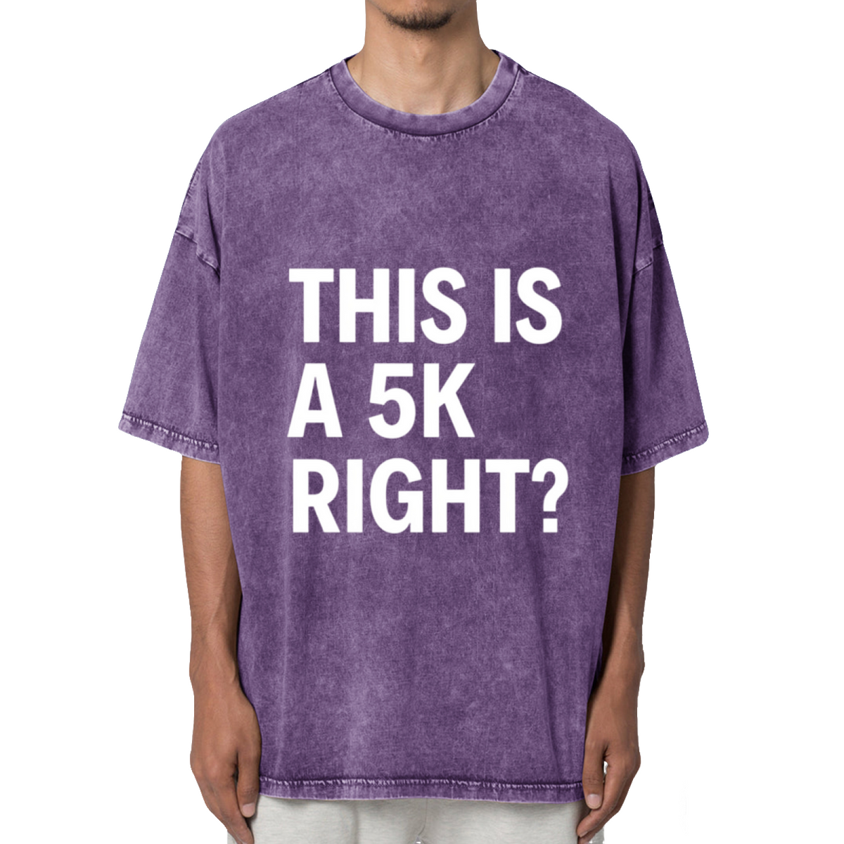 This Is A 5k Right Running Washed Graphic T-Shirt