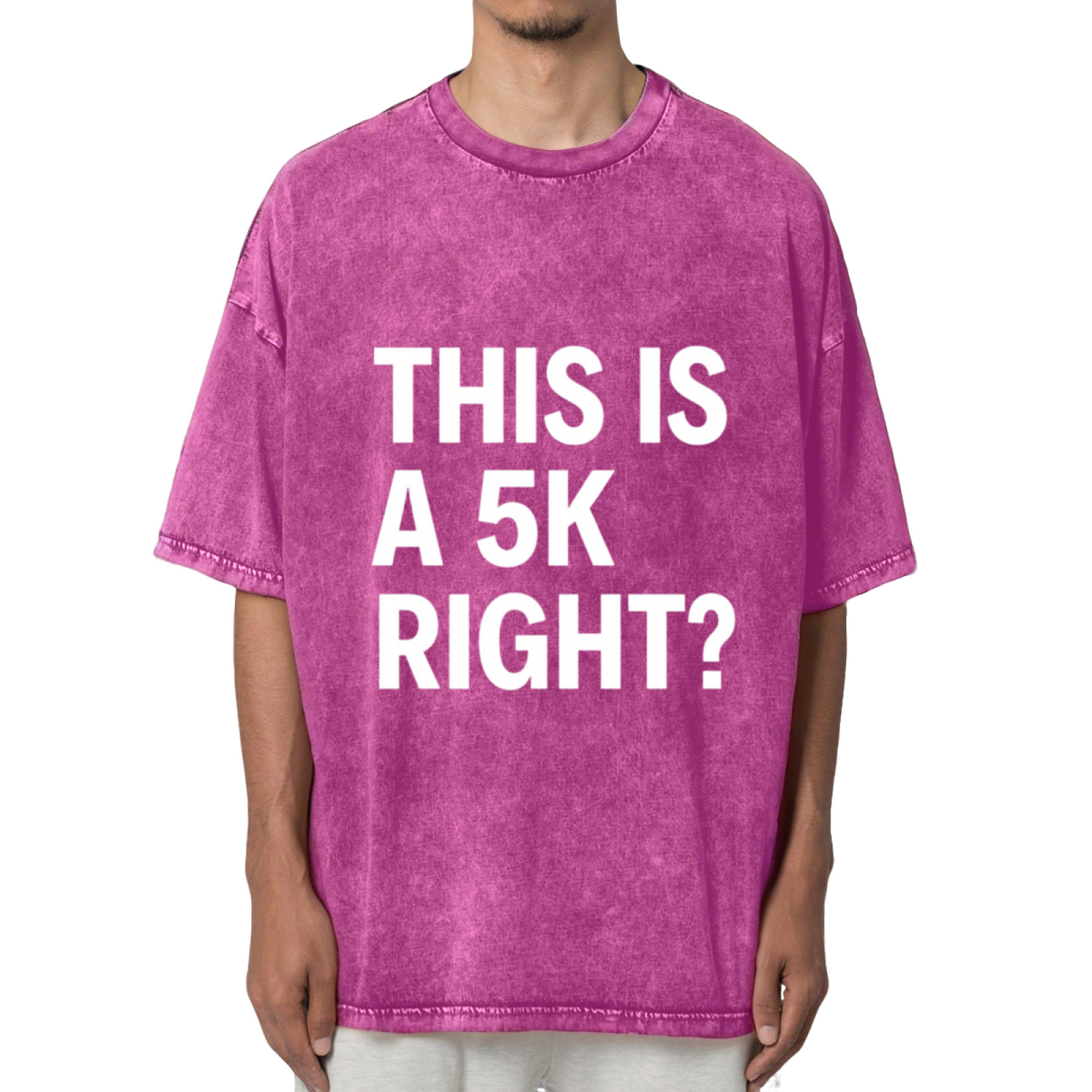 This Is A 5k Right Running Washed Graphic T-Shirt