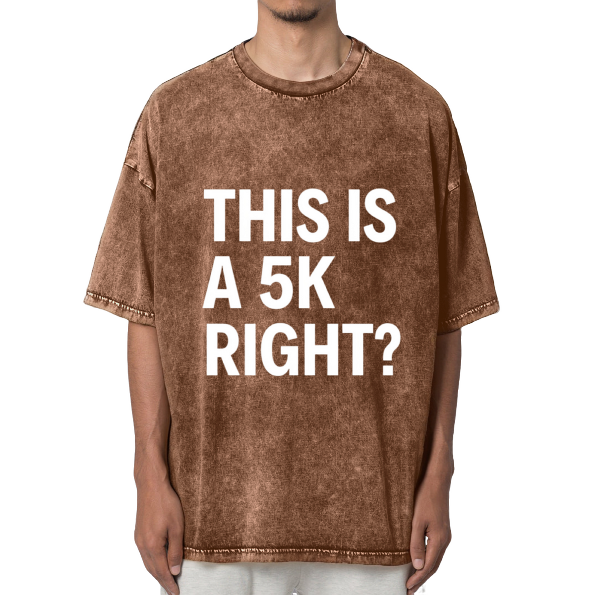 This Is A 5k Right Running Washed Graphic T-Shirt