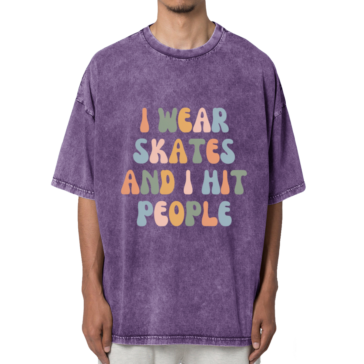I Wear Skates And I Hit People Washed Graphic T-Shirt