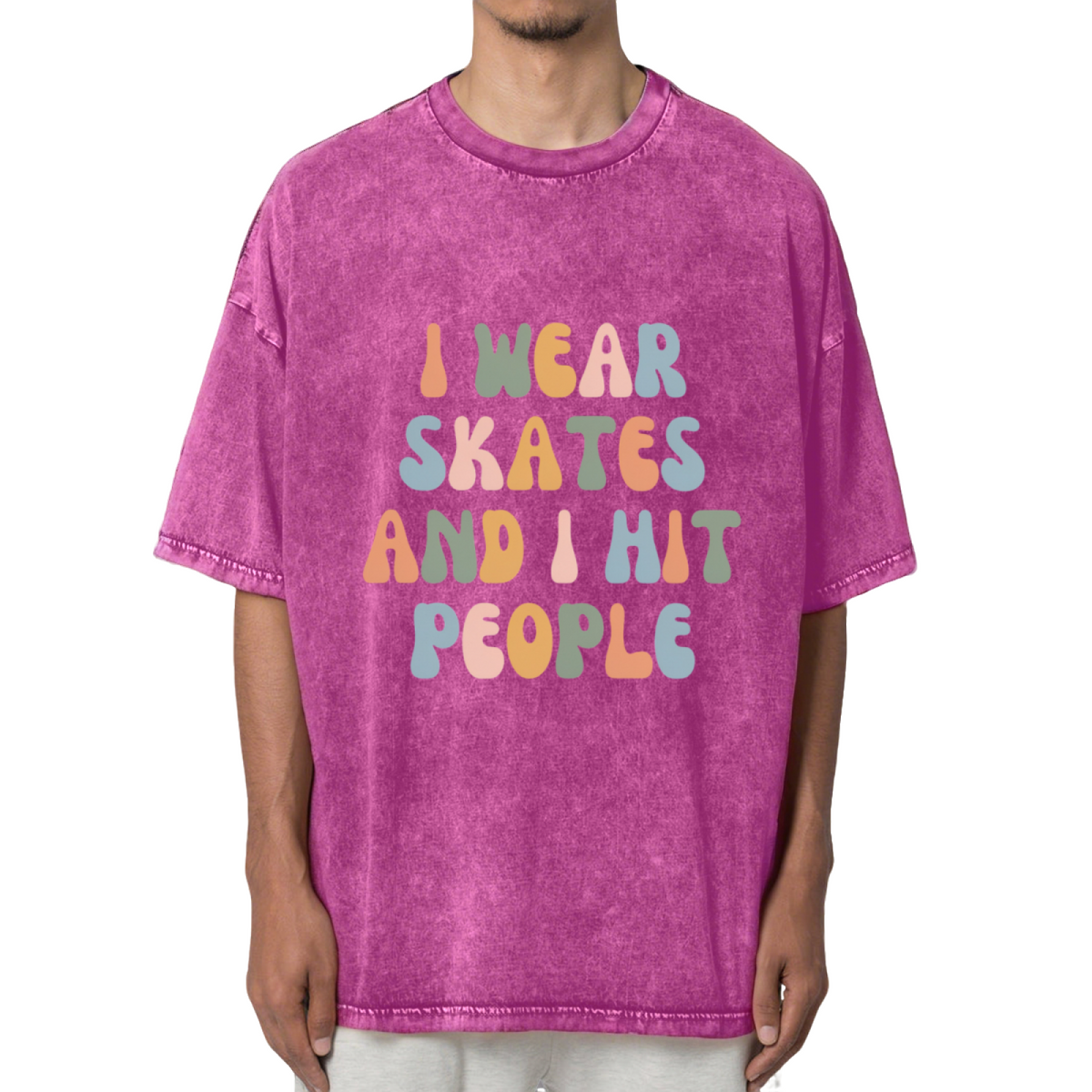 I Wear Skates And I Hit People Washed Graphic T-Shirt