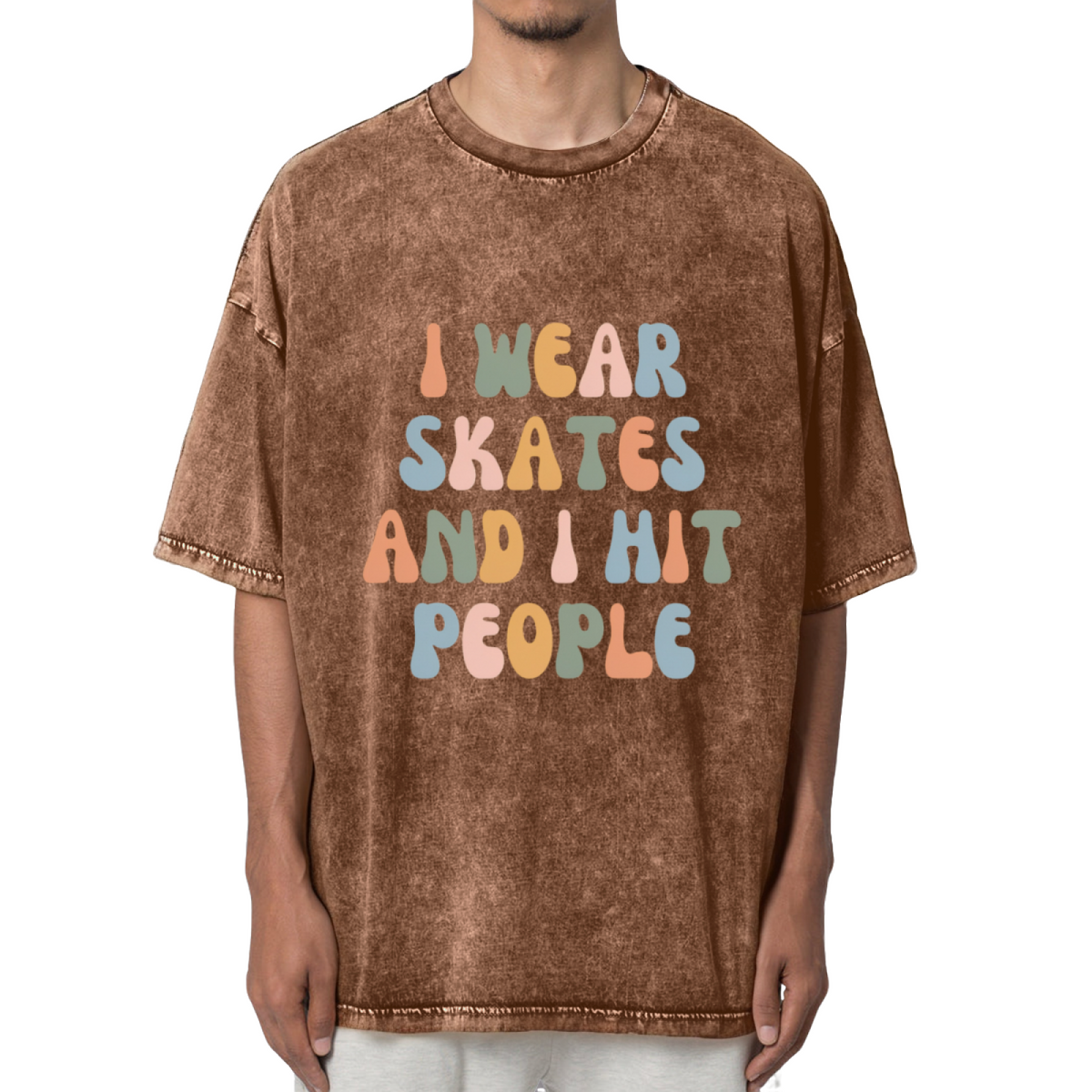 I Wear Skates And I Hit People Washed Graphic T-Shirt