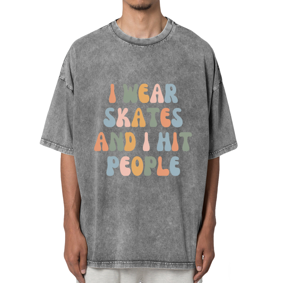 I Wear Skates And I Hit People Washed Graphic T-Shirt