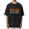 Unisex washed graphic T-shirt with Hooray Sports Win The Points themed design, product image