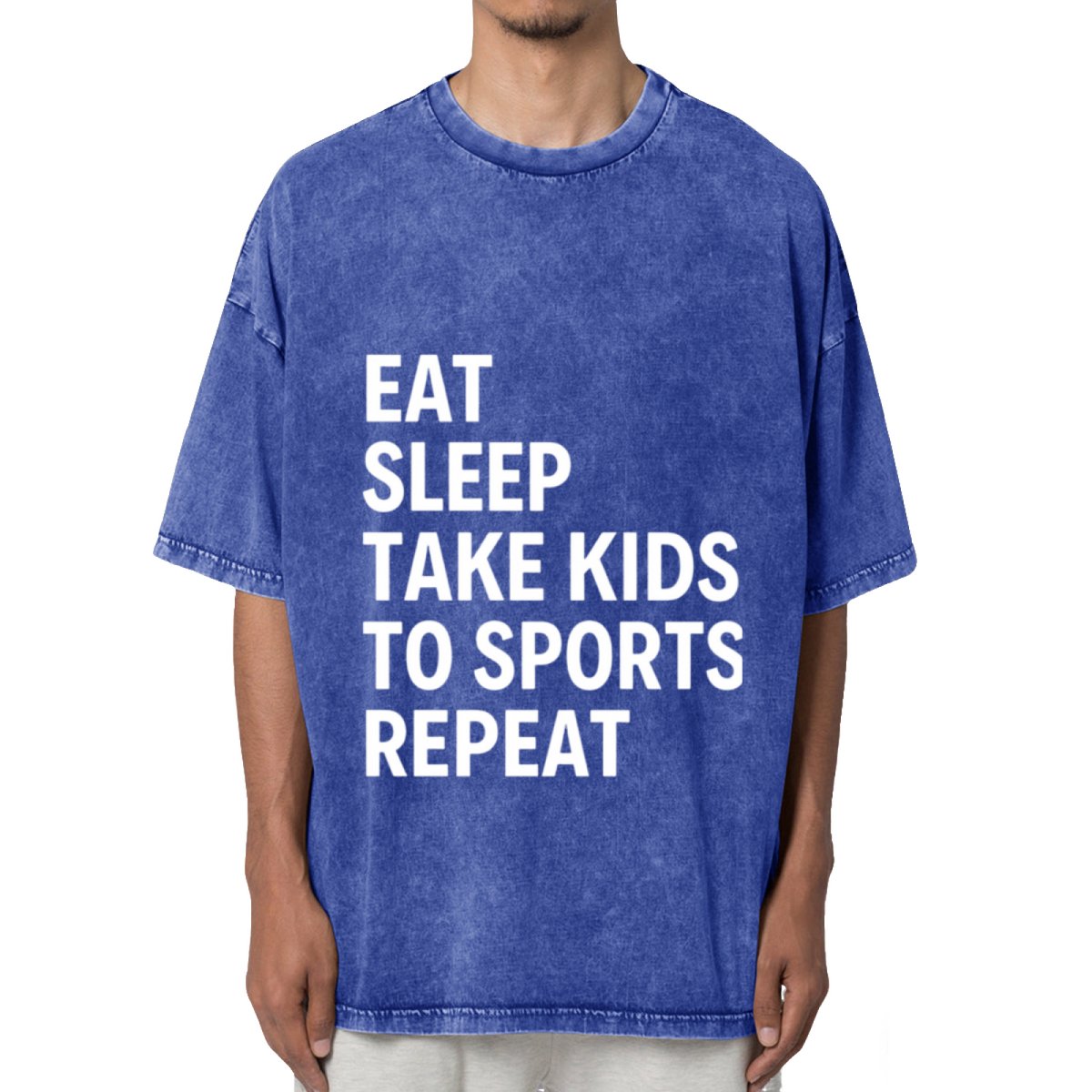Eat Sleep Take Kids To Sports Repeat Washed Graphic T-Shirt