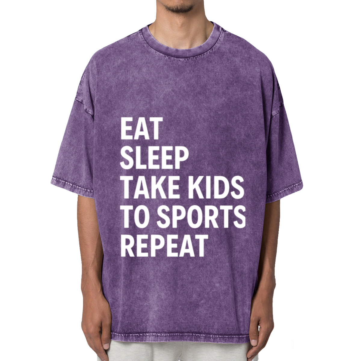 Eat Sleep Take Kids To Sports Repeat Washed Graphic T-Shirt