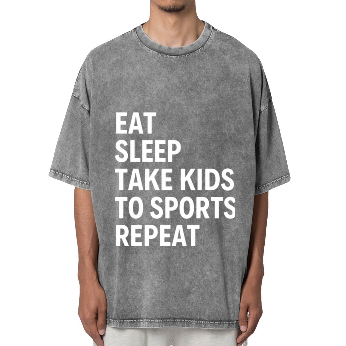 Eat Sleep Take Kids To Sports Repeat Washed Graphic T-Shirt